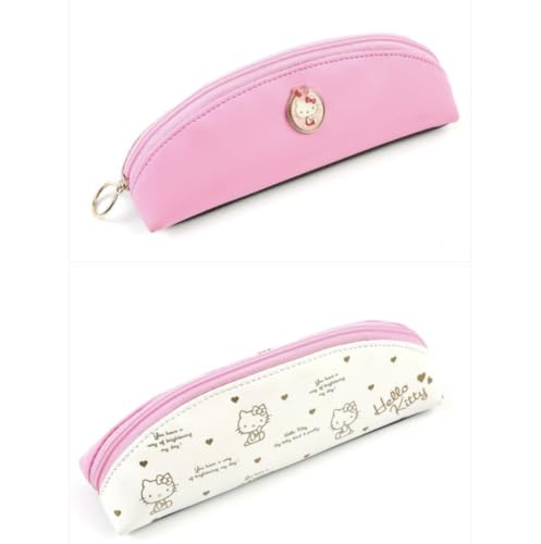 Image of Bandal & Neoul KITTY's Officially Licensed Gold Rimmed Pencil Pouch - 2 Colors (Kitty pink)
