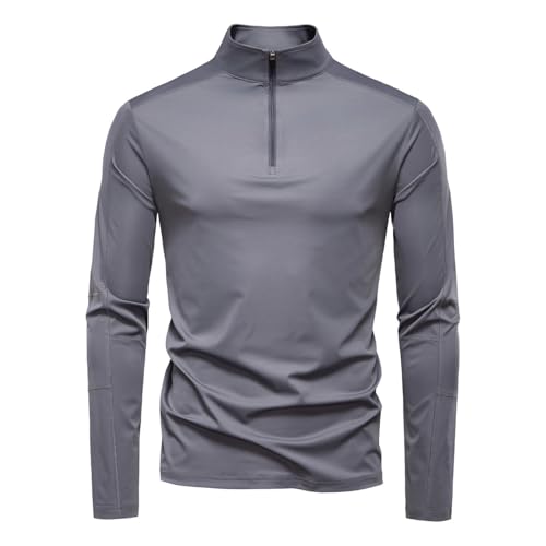 Men's Long Sleeve Sun Protection Shirts Half Zip UPF 50+ SPF Sun Shirt Rash Guard Surfing Running Swimming Clothing
