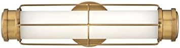 Hinkley Saylor Medium Bath Sconce, Integrated LED, Etched Opal Glass, Heritage Brass Finish