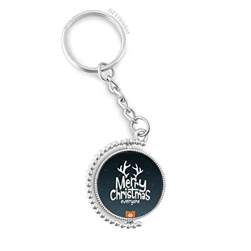 Porte-clés rotatif renne de Noël multicolore 3x9 cm | Accessoire de fête