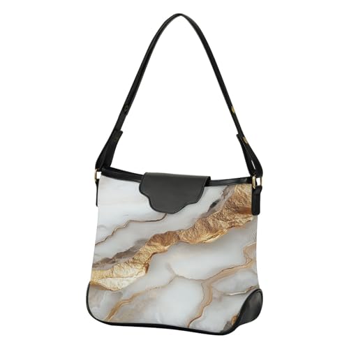 Sac à bandoulière femme marbre blanc compartimenté idéal pour ranger vos affaires de voyage