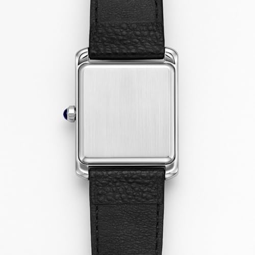 Image of Poshi Sanda Premium White Sqaure Dial Watch | 220mm Black Leather Strap Quartz Watch for Women