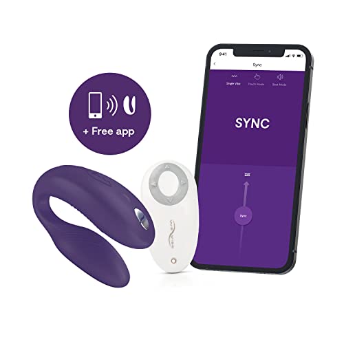 We-Vibe Sync, flexibele vibrator voor paren,in C-vorm met sterke trillingen, Bluetooth-bediening via afstandsbediening of We-Connect™ App, waterdicht en oplaadbaar Purple - Afbeelding 7