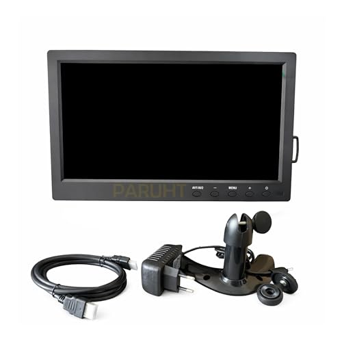 Image of 10.1 Inch TFT Color LCD Monitor Screen Display for CCTV, Rear View Vehicle, Photography with AV HDMI VGA DC Input, Black 10HDLCD