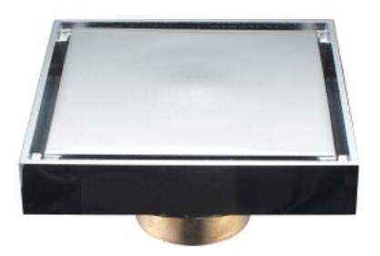 Bodenablauf Messing Dusche Ablauf Badezimmer Bodenablauffliese Einsatz Square Anti-Geruch Boden Abfallgitter 100x100 Sieb (Color : Chrome)