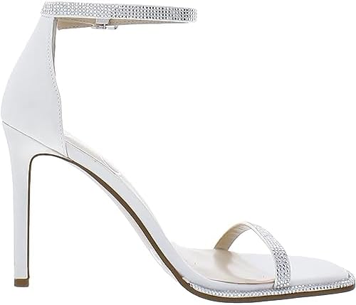 Jessica Simpson Women's Ostey Ankle Strap Heeled Sandal, White, 7 | Image 1