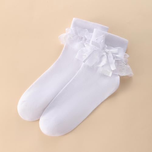 Image of Dicry Socks for Women, Big Ruffle Socks with Turn Cuff and Double Lace