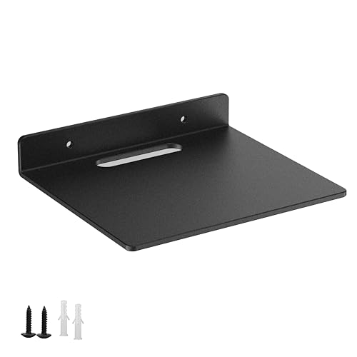 NUTNAPH Small Floating Shelf 3mm Thick 6.5 inch Metal Wall Shelf Metal Floating Shelves for Echo Cameras Small Speaker