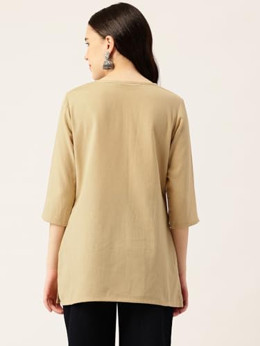 Image of Elegant Short Kurti for Women - 3 /4 Sleeves | Round Neck | (S to XXL)