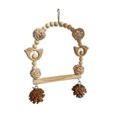 Jouets pour Perruches | Accessoires en Bois pour Cage - Perchoir À Grignoter pour Conure - pour Inséparables Gris D'Afrique Cacatoès Pinsons Calopsittes Ara