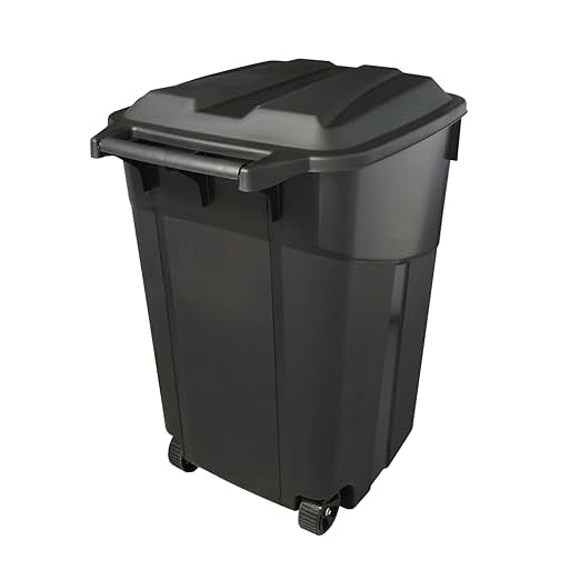 Amazon.com: Black 45 Gallon Wheeled Heavy Duty Plastic Garbage Can ...
