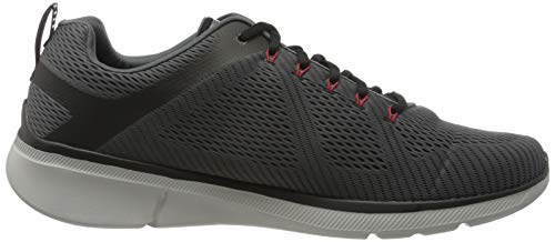 Skechers Herren Equalizer 3.0 Sneaker, Charcoal Mesh Pu Black Trim, 43 EU