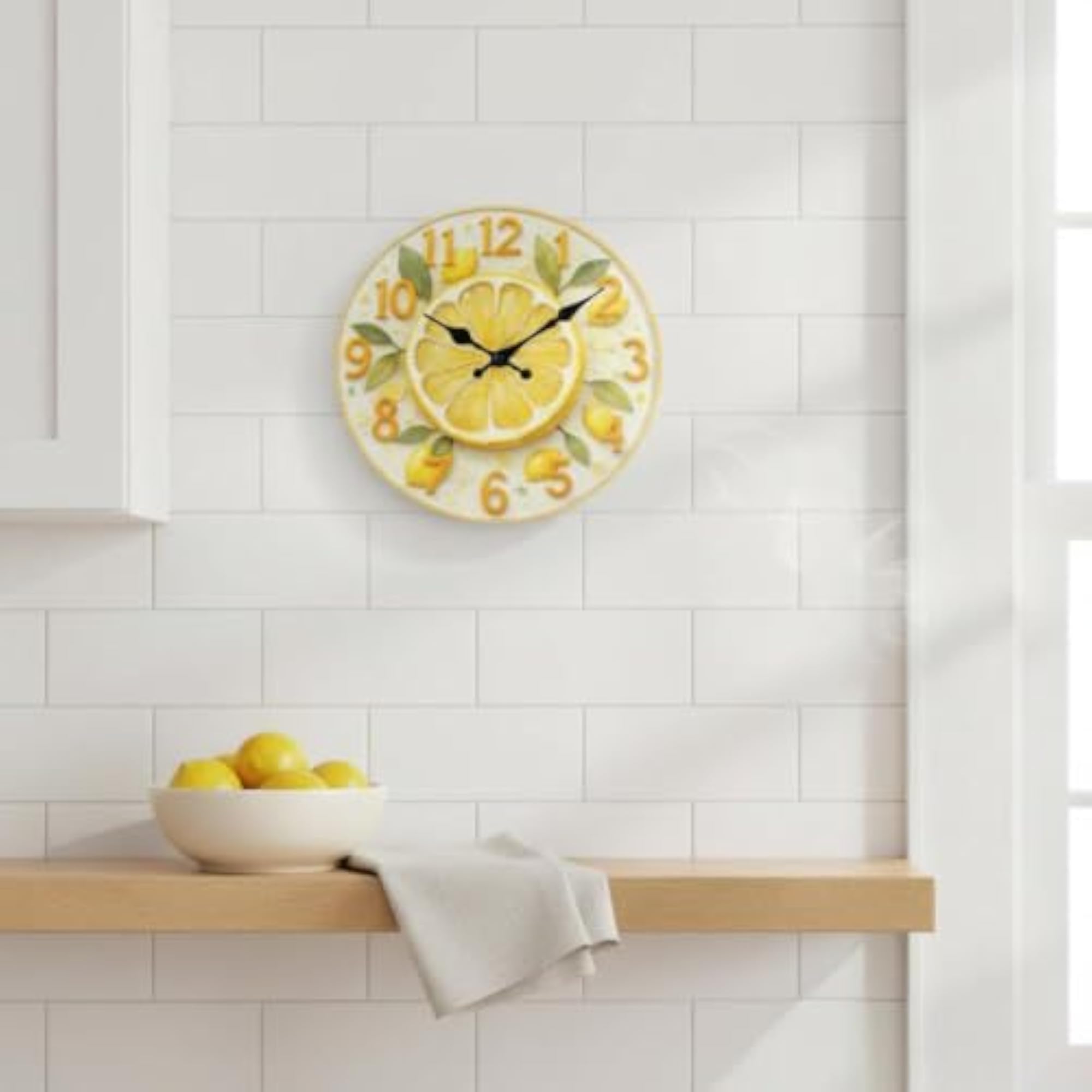 Fruit Themed Clock Quiet Mechanism Round Decorative Clock