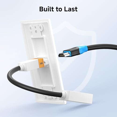Placa de pared Cable Matters de 2 puertos en color blanco para cables y conectores 7