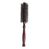 PULABO Rundbürste mit Wildschweinborsten, Haarbürste zum Föhnen, Locken und Glätten, Volumen und Glanz, Style1 tragbar