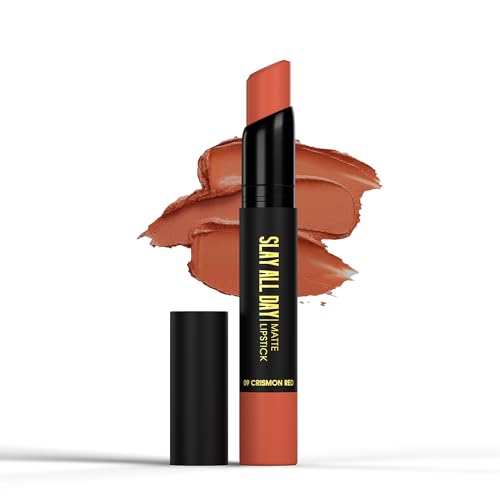 Image of Hilary Rhoda Slay All Day Matte Lipstick | Transfer-proof & Smudge-proof | Long-Lasting & Premium Creamy Lipstick | Waterproof & Vibrant Colour lipstick | 2.6g (Rustic Brown - Shade 17)