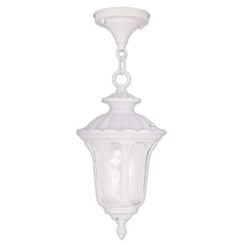 Livex Lighting 7849-13 Oxford 1 Outdoor Hanging Light, 7.25 x 14, White