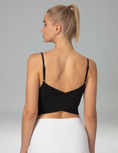 Colorfulkoala Women's Dreamlux Crop Tank Tops with Built in Bra Adjustable Spaghetti Strap Workout Yoga Camisole3