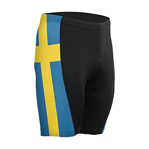Sweden Flag Men's Bike Shorts Padded Cycling Bicycle Biking Shorts Tight Multicolor
