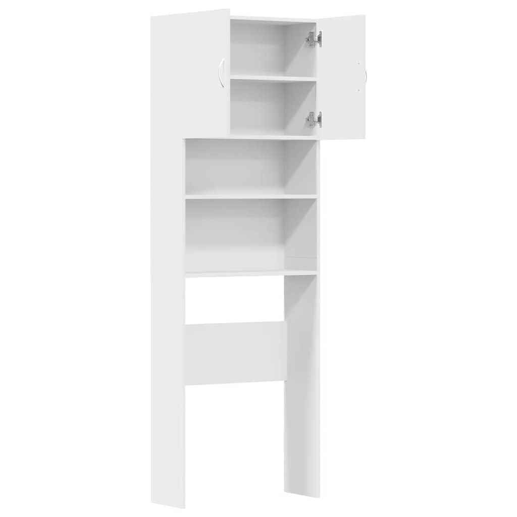 vidaXL Armario de Lavadora Madera ingeniería Blanco 64x24x190 cm, Armario de Lavadora, Armario de lavandería, Armario de lavandería