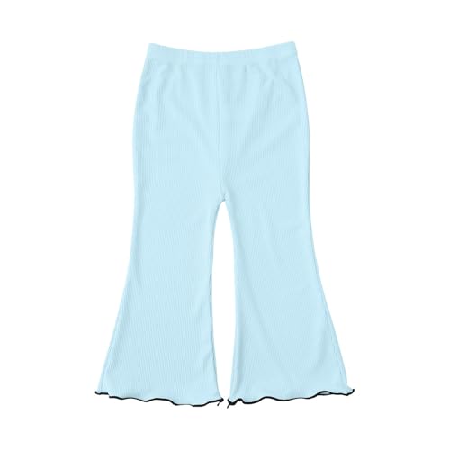 Girls Wide Leg Flare Pants Elastic Waist Yoga Bell Bottom Sweatpants Kids Soft Solid Trendy Trousers with Pockets3