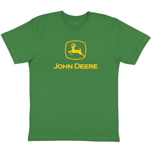 John Deere Mens Classic Yellow Logo Short Sleeve T-Shirt