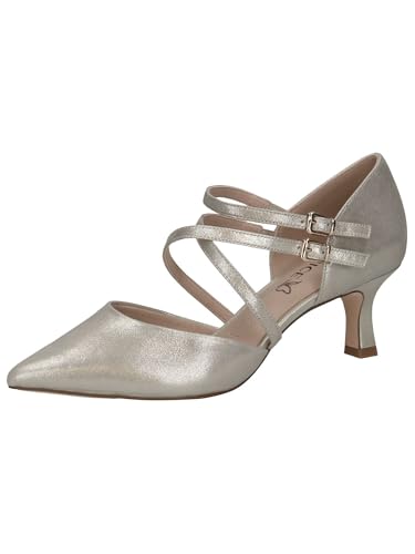 CAPRICE Damen Pumps aus Leder Spitz, Gold (Champagne), 37 EU