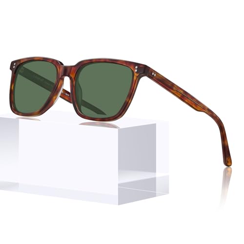 Image of CARFIA Retro Acetate Polarized Sunglasses for Men UV400 Protection Driving Outdoor Anti-Glare Sun Glasses CA5354WS