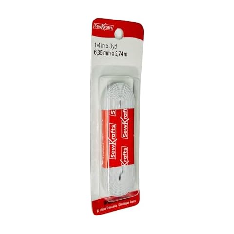 SewKrafts Braided Elastic Band 1/4 Inch by 3 Yard, White Cover