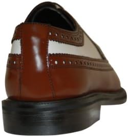 Brown and White Wingtips Vintage Style Two Tone Brogue Spectator Shoes (13W, Brown/White) | Image 3
