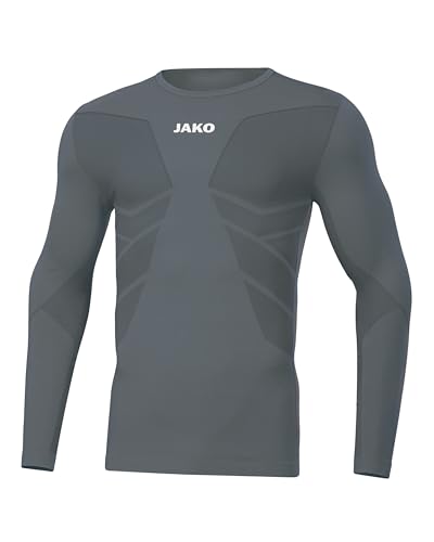 JAKO Herren Longsleeve Comfort 2.0, Steingrau, M
