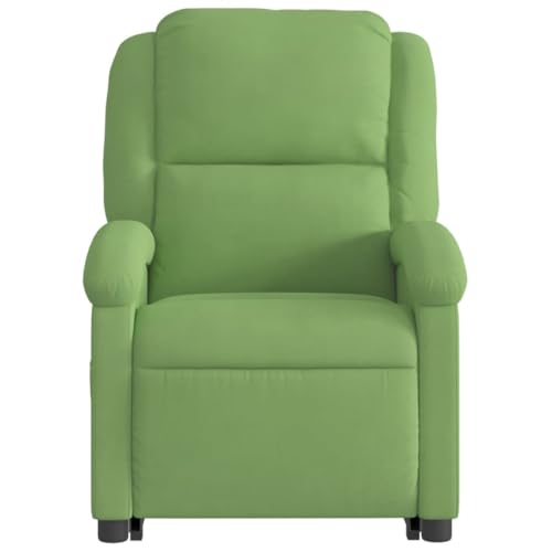 vidaXL Sillón de Masaje Reclinable Elevable, Silla con Respaldo Reposabrazos, Sillón de Relax Descanso, Asiento Ajustable, Terciopelo Verde Claro