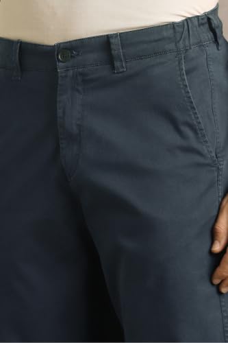 Image of Louis Philippe Men's Slim Fit Slant Pocket Made of Stretch Fabric Solid Casual Trouser