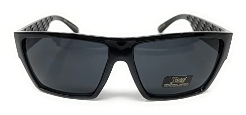 Locs 91105 Black Sunglasses | Authentic Gangster Flat Top Lowrider Maddogger Shades2
