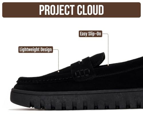 Image of Project Cloud 100% Genuine Leather Loafers for Women - Memory Foam Insoles Slip On Shoes for Women - Lightweight Womens Shoes - Non Slip Womens Loafers (Filide1)