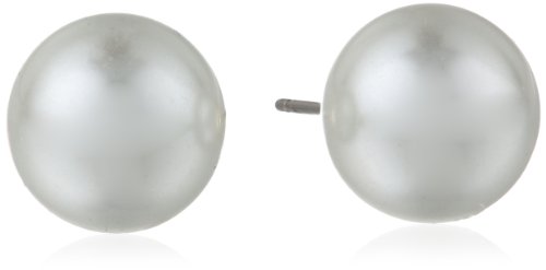 Image of Anne Klein Women's Pearl Stud Earrings, Layered Statement Fashion Jewelry for Everyday and Evening Wear