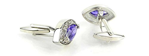 1 Par de Mancuernillas para Hombre con Cristal Morado miniatura 2
