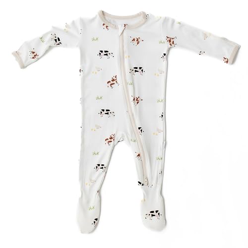 Image of Bamboo Little Soft Baby Footie Pajamas, Baby Clothes, Newborn Sleepers, 95% Viscose and 5% Spandex, 0-24 Months