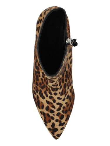 Image of LOCERICH Womens Ankle Boots Suede Kitten Heel Low Heel Short Boots for Women Dressy Pointed Toe Leopard Boots