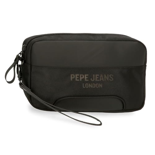 Pepe Jeans Bromley Bolso de Mano Negro 24,5x15x6 cms Poliéster