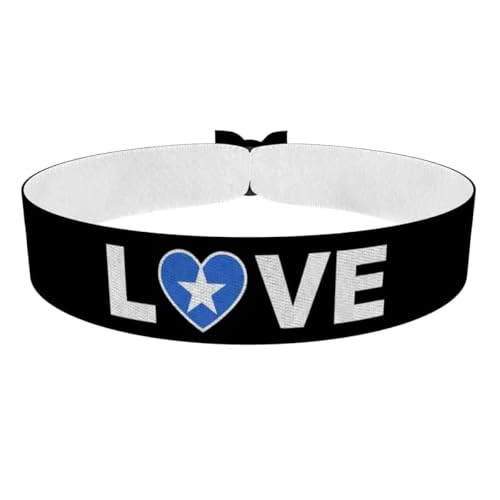 Druck-Palast Bracelet Love Somalie - Bracelet en satin étanche et durable - Accessoire de mode pour fans de la Somalie - Idée cadeau sportive unisexe - Fierté nationale et esprit d'équipe