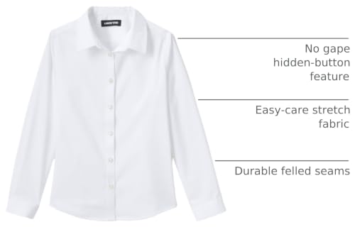 Image of Lands' End School Uniform Girls No Gape Long Sleeve Stretch Shirt