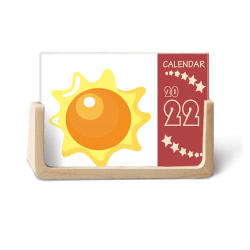 Calendrier de bureau 2022 art déco soleil et extraterrestre 12 mois pour s'organiser