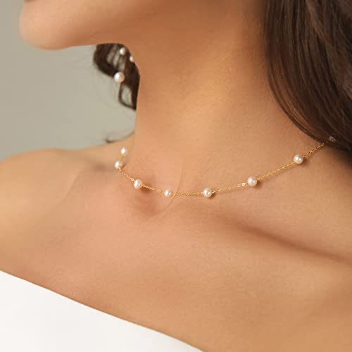 Dearmay D-NK-DAINTY-12 Gold Pearl Necklaces thumb #2