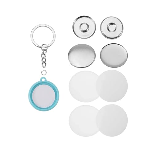 50個/セット 両面キーホルダーバッジボタン作成パーツ 25mm 32mm 37mm キーリングボタンピン ラウンドペンダント作成用品 幅広く応用(Mixed Color Base,32mm)