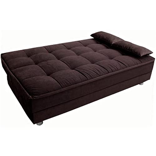 Image of FURNY - Gaiety 5 Seater Fabric LHS L Shape Sofa Cum Bed Set (Brown)