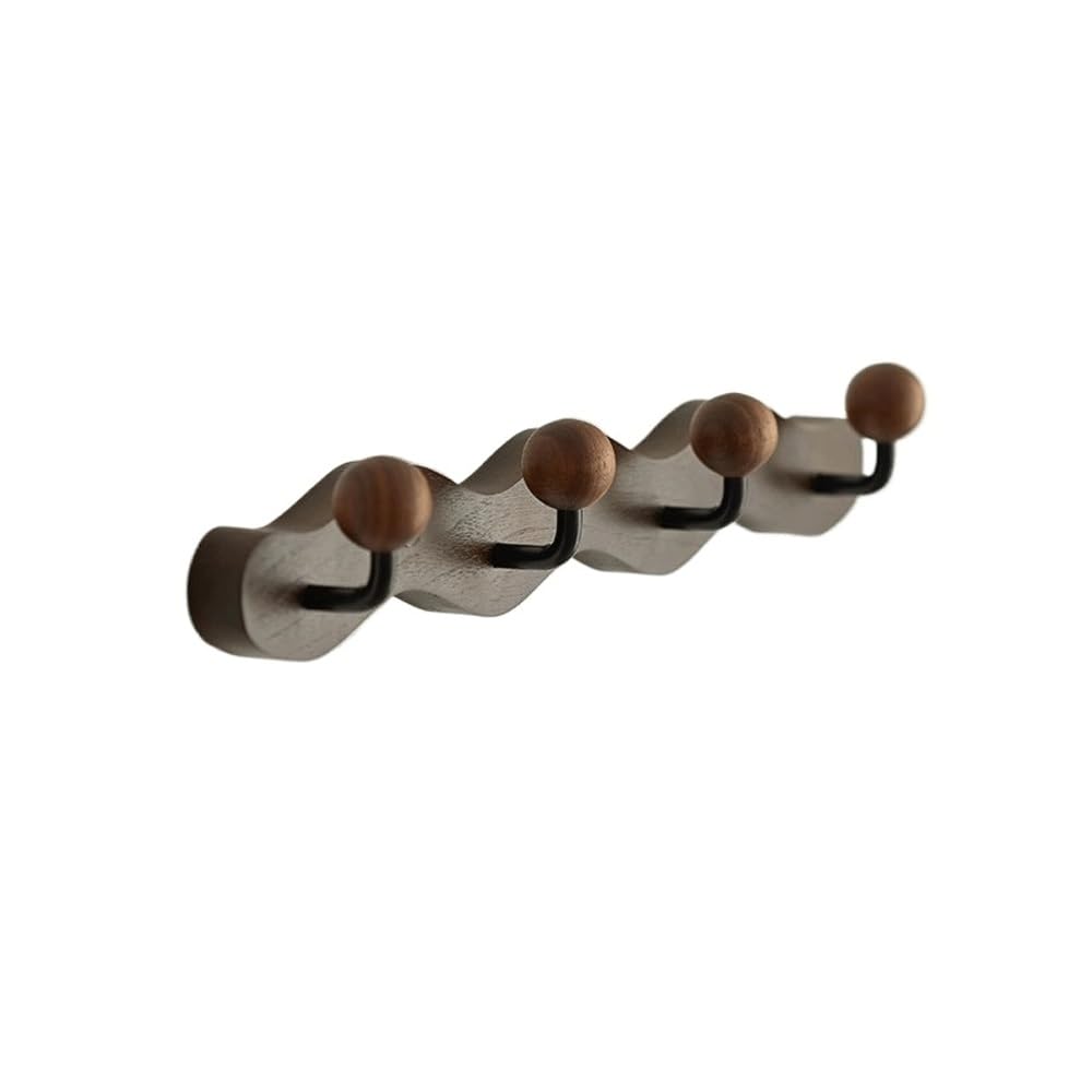 YQINQIN83B Coat Hangers Solid Wood Entrance Door Hanging Clothes Hook Foyer Rack Wall Creative Hat No Drilling Required for Bedroom(Small)
