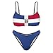 Adugen Origei Dominican Flag Summer Fashion Bikini Swimwear Swimming Pool S