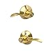 Schlage F40 V ACC 605 Accent Door Lever, Bed & Bath Privacy Lock, Bright Brass