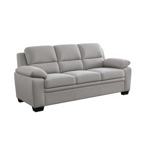 Image of Torque - Jett Luxurious Fabric 3 Seater Sofa for Living Room (Light Grey) | Wooden 3 Seater Sofa Bed Couch for Bedroom Hall Festival Gift | 1 Year Warranty